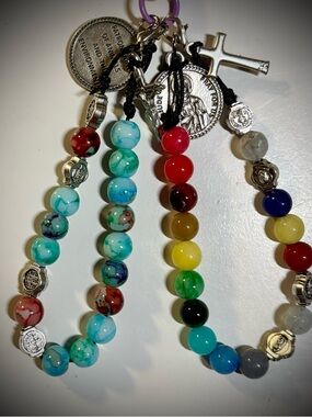 Colorful Beaded Religious Chaplet Bracelets